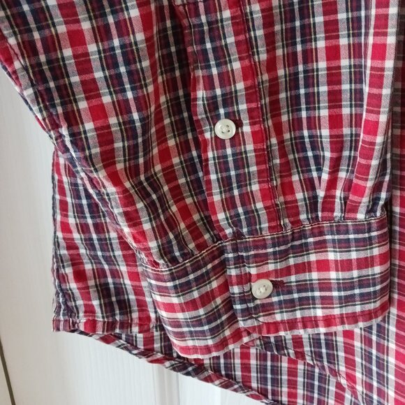 Ralph Lauren Jeans Co. Men's Long Sleeve Shirt Plaid XL Red White Blue Western - Picture 6 of 8